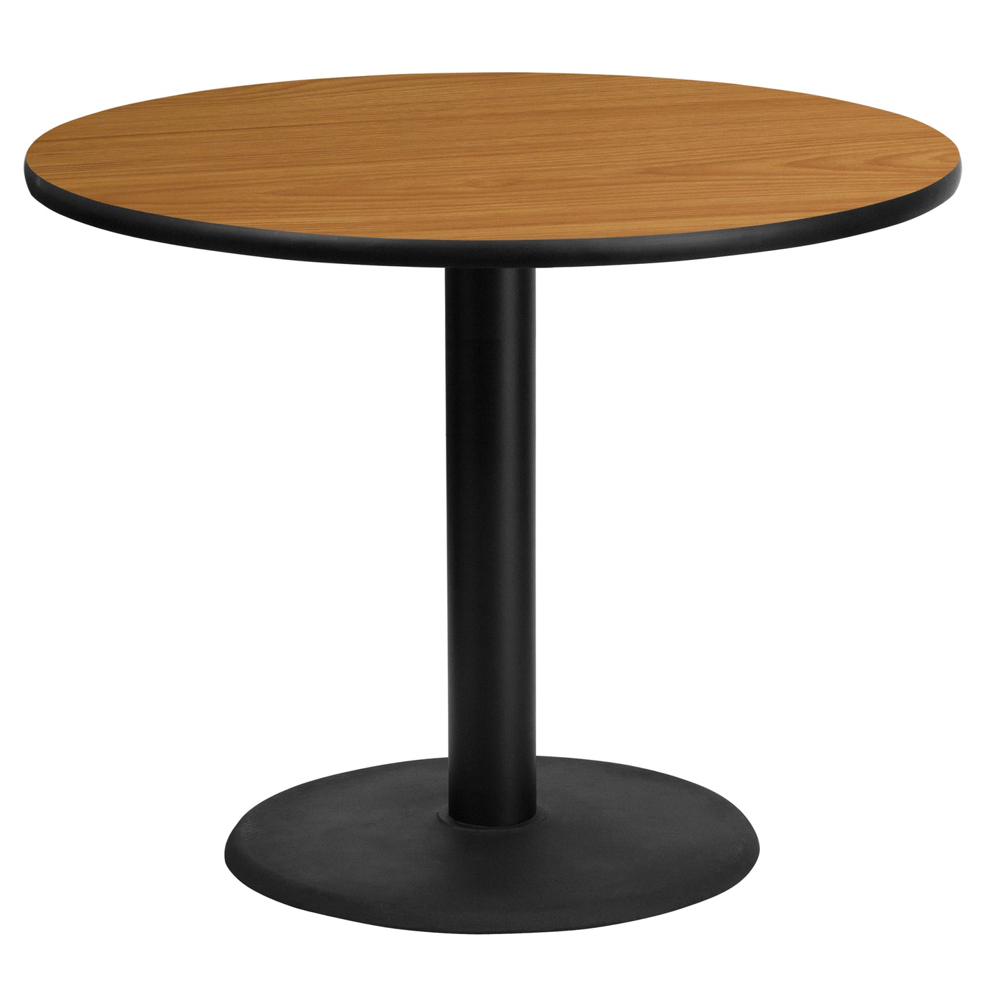 Graniss 36'' Round Natural Laminate Table Top with 24'' Round Table Height Base Natural XU-RD-36-NATTB-TR24-GG