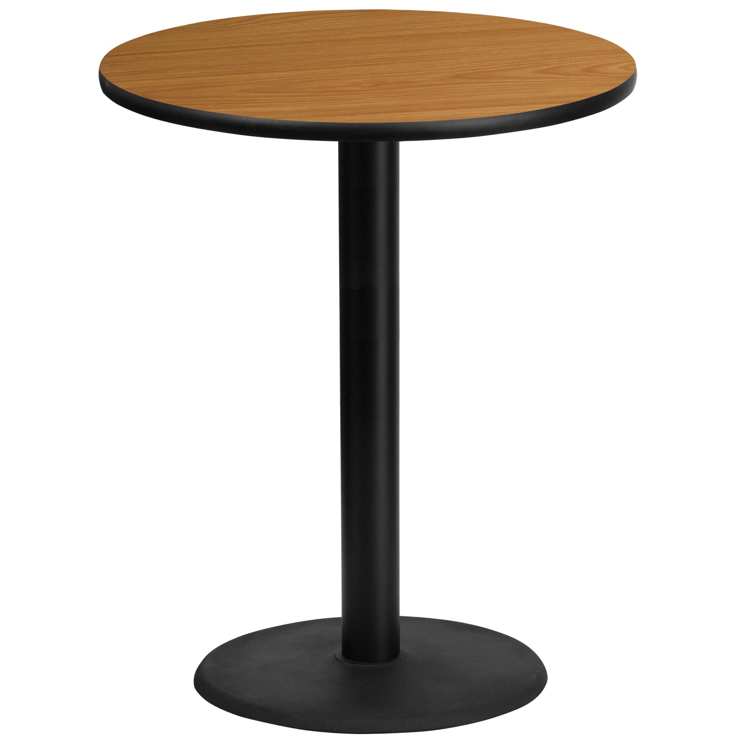 Stiles 36'' Round Natural Laminate Table Top with 24'' Round Bar Height Table Base Natural