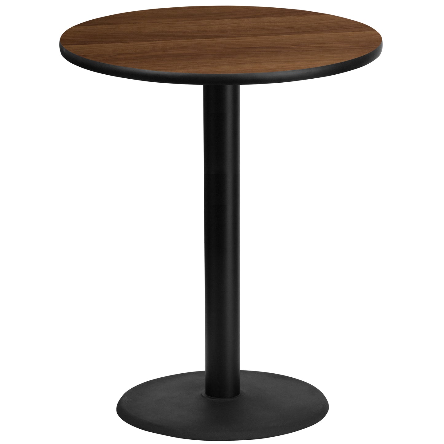 Stiles 36'' Round Walnut Laminate Table Top with 24'' Round Bar Height Table Base Walnut