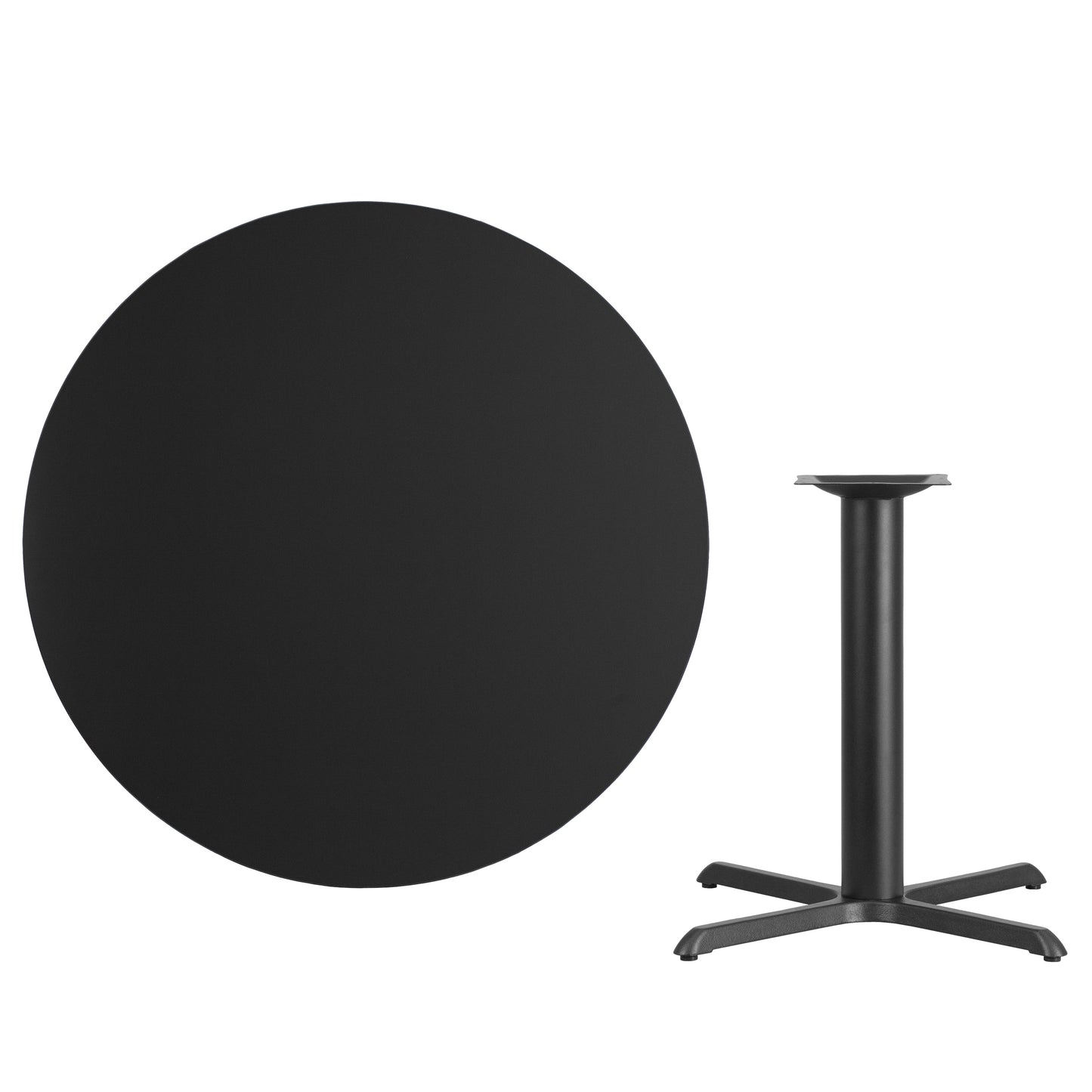 Stiles 42'' Round Black Laminate Table Top with 33'' x 33'' Table Height Base Black