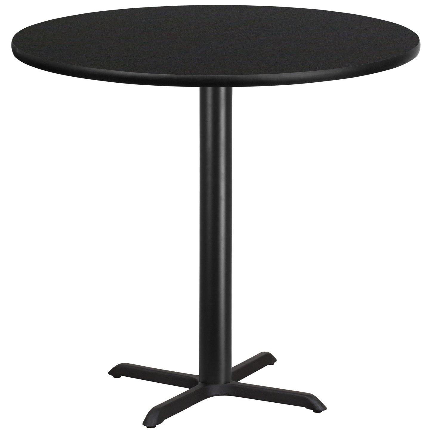 Stiles 42'' Round Black Laminate Table Top with 33'' x 33'' Bar Height Table Base Black