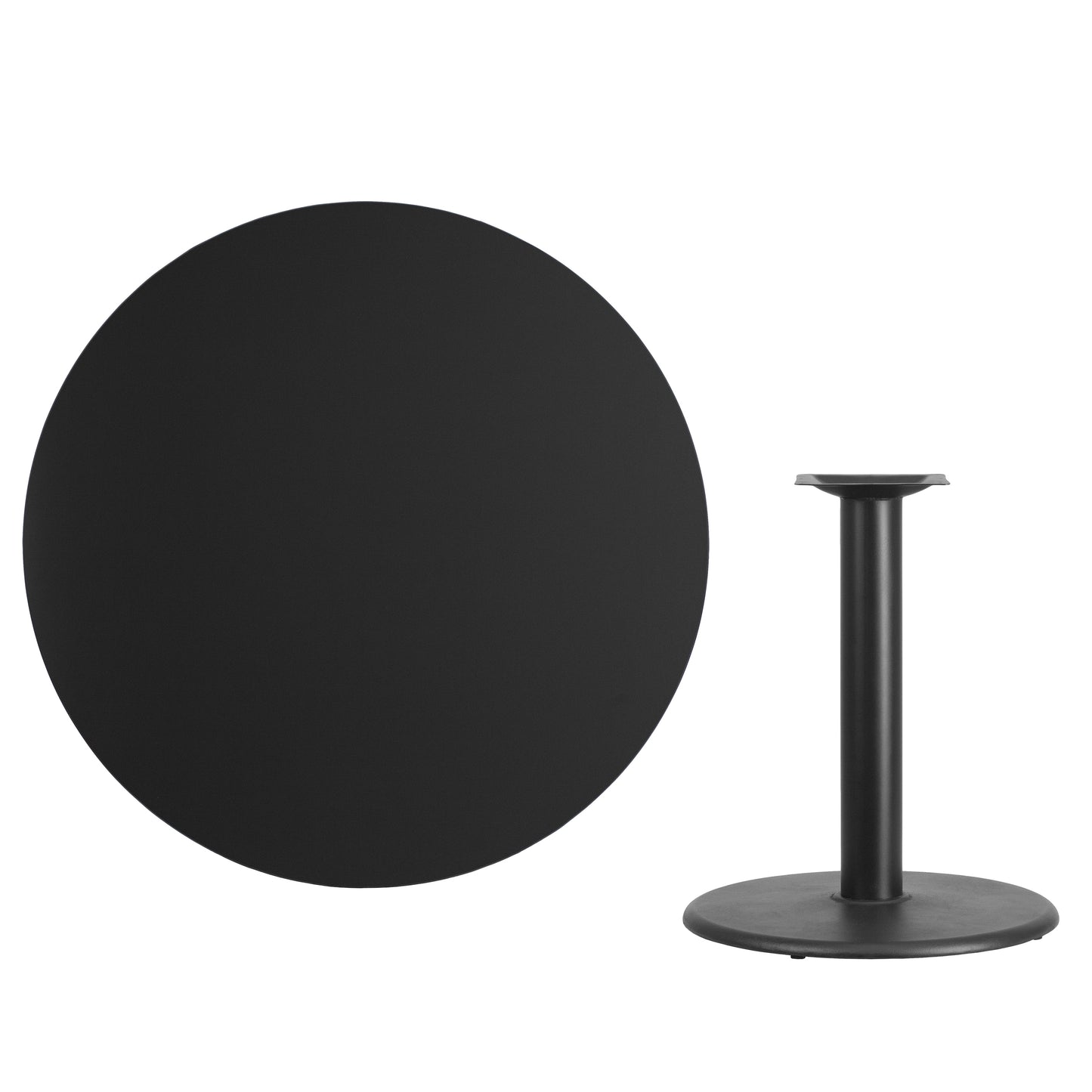Stiles 42'' Round Black Laminate Table Top with 24'' Round Table Height Base Black
