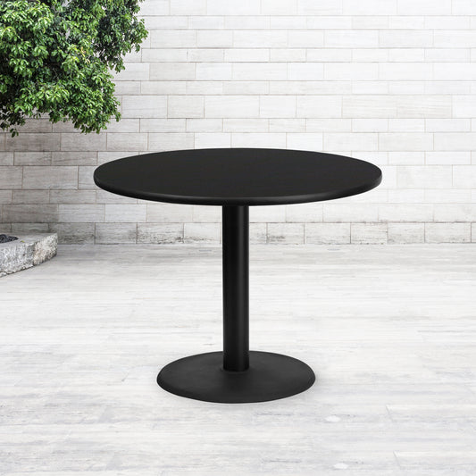 Stiles 42'' Round Black Laminate Table Top with 24'' Round Table Height Base Black