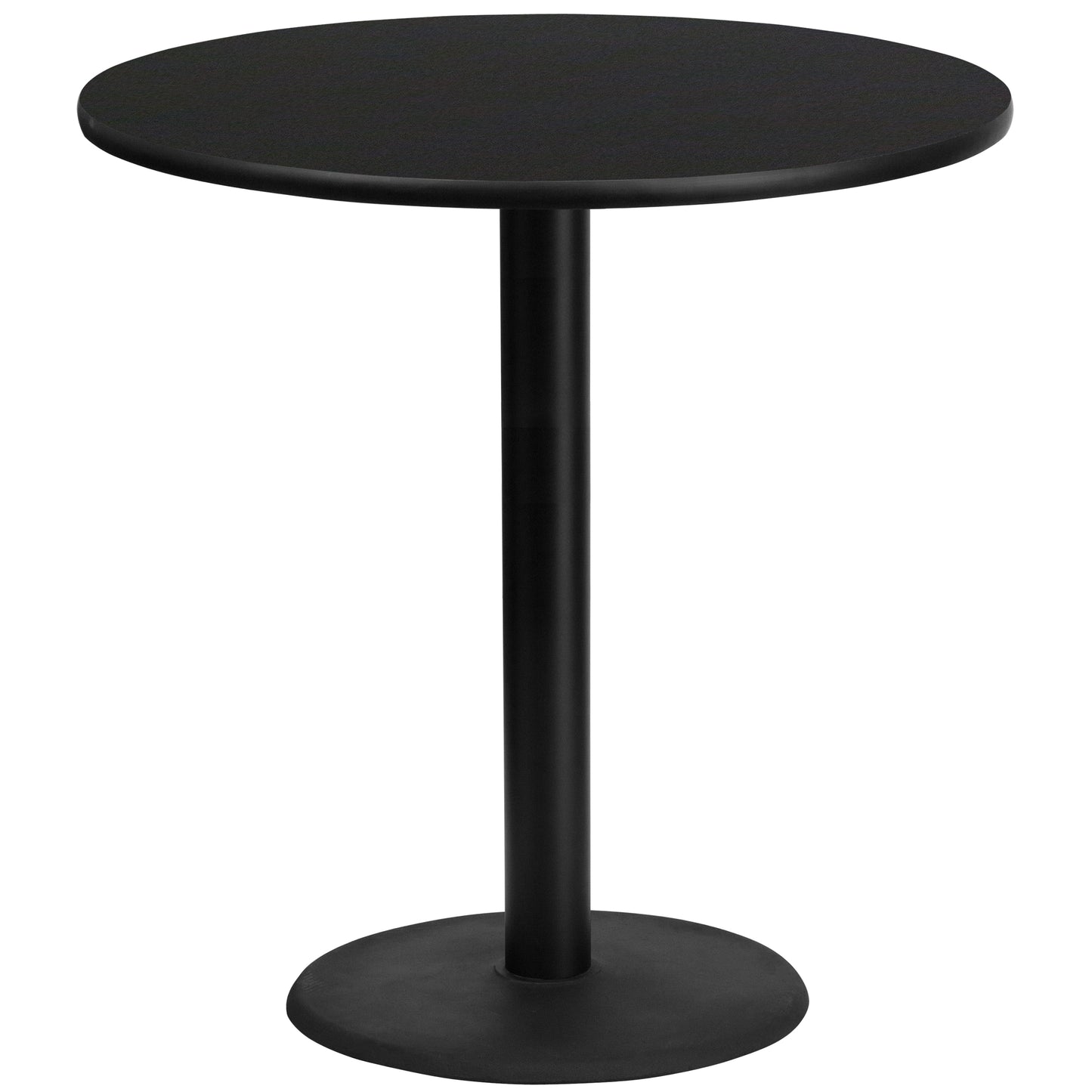 Stiles 42'' Round Black Laminate Table Top with 24'' Round Bar Height Table Base Black