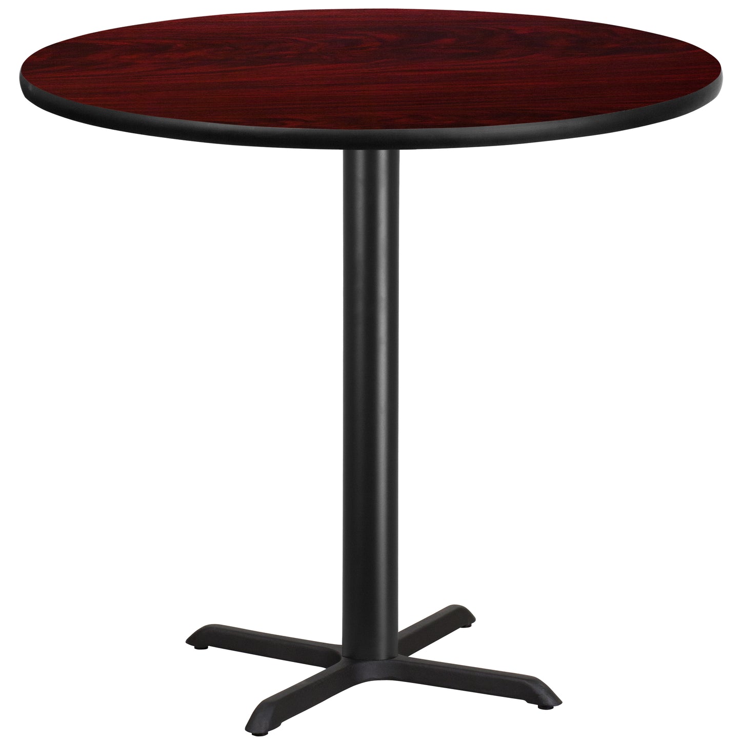 Stiles 42'' Round Mahogany Laminate Table Top with 33'' x 33'' Bar Height Table Base Mahogany