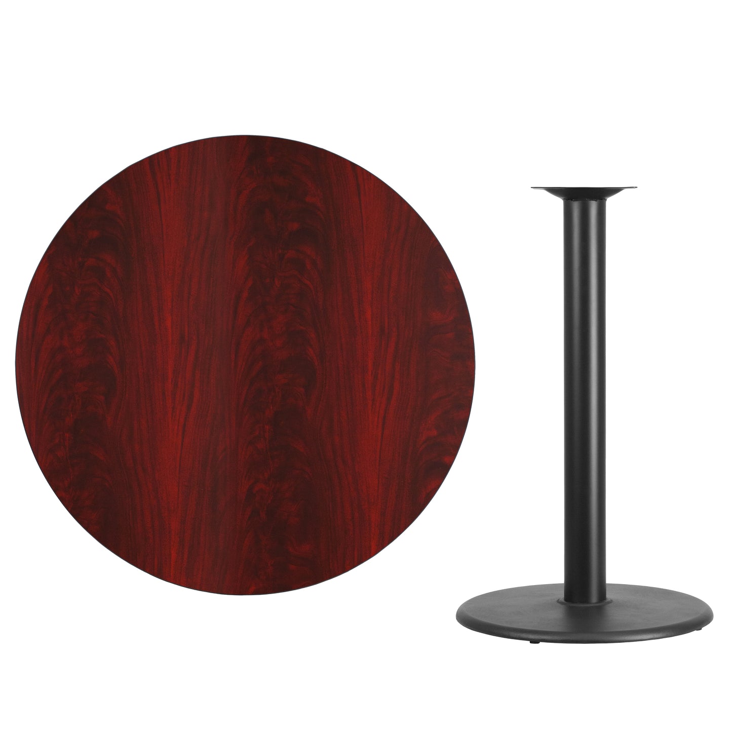 Stiles 42'' Round Mahogany Laminate Table Top with 24'' Round Bar Height Table Base Mahogany