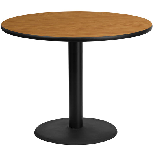 Graniss 42'' Round Natural Laminate Table Top with 24'' Round Table Height Base Natural