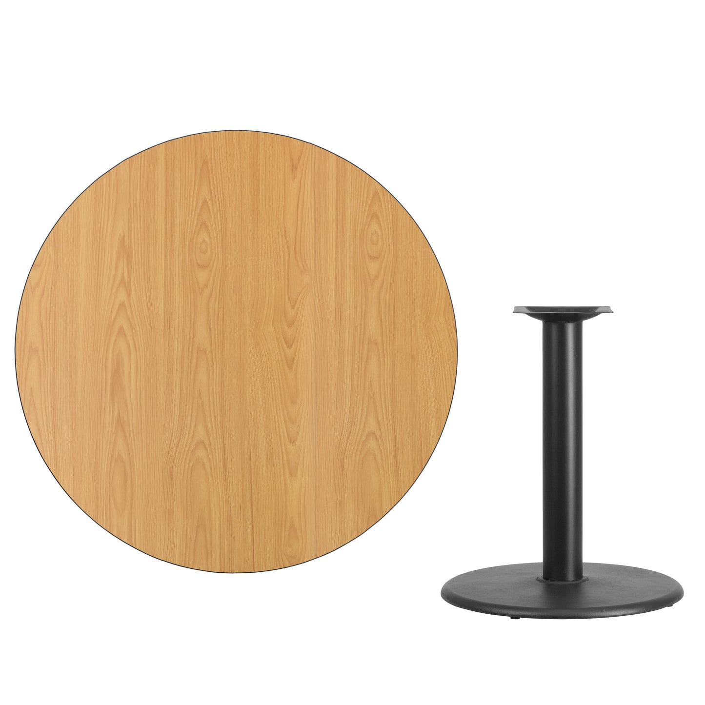 Graniss 42'' Round Natural Laminate Table Top with 24'' Round Table Height Base Natural