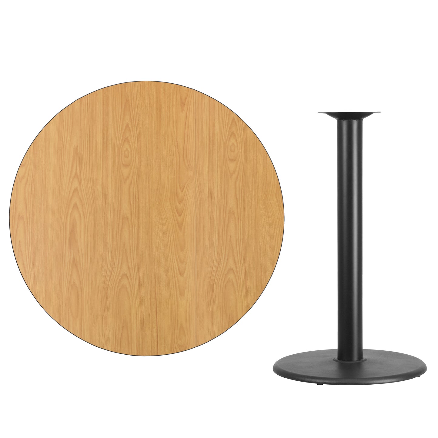 Stiles 42'' Round Natural Laminate Table Top with 24'' Round Bar Height Table Base Natural