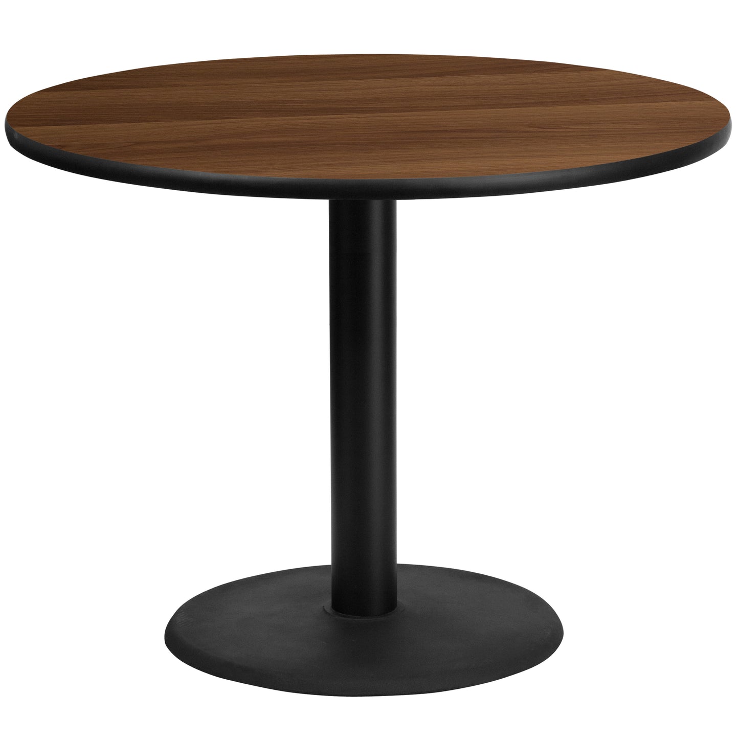 Graniss 42'' Round Walnut Laminate Table Top with 24'' Round Table Height Base Walnut