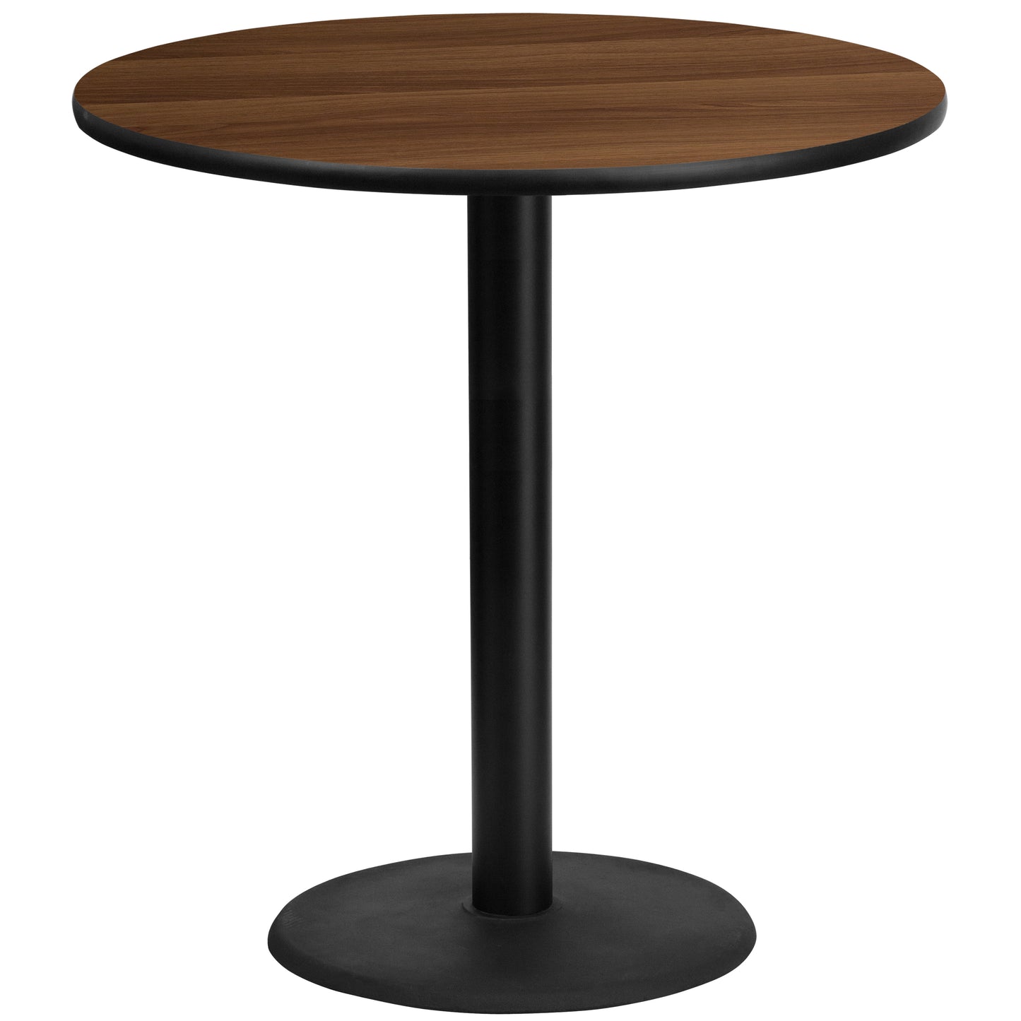 Stiles 42'' Round Walnut Laminate Table Top with 24'' Round Bar Height Table Base Walnut