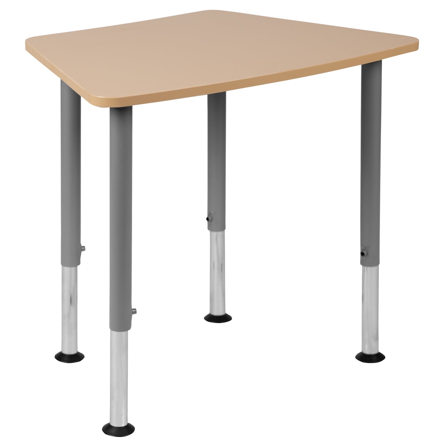 Billie Hex Natural Collaborative Student Desk (Adjustable from 22.3" to 34") - Home and Classroom Natural