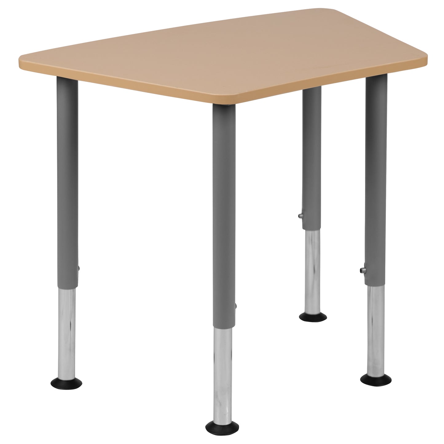 Billie Hex Natural Collaborative Student Desk (Adjustable from 22.3" to 34") - Home and Classroom Natural