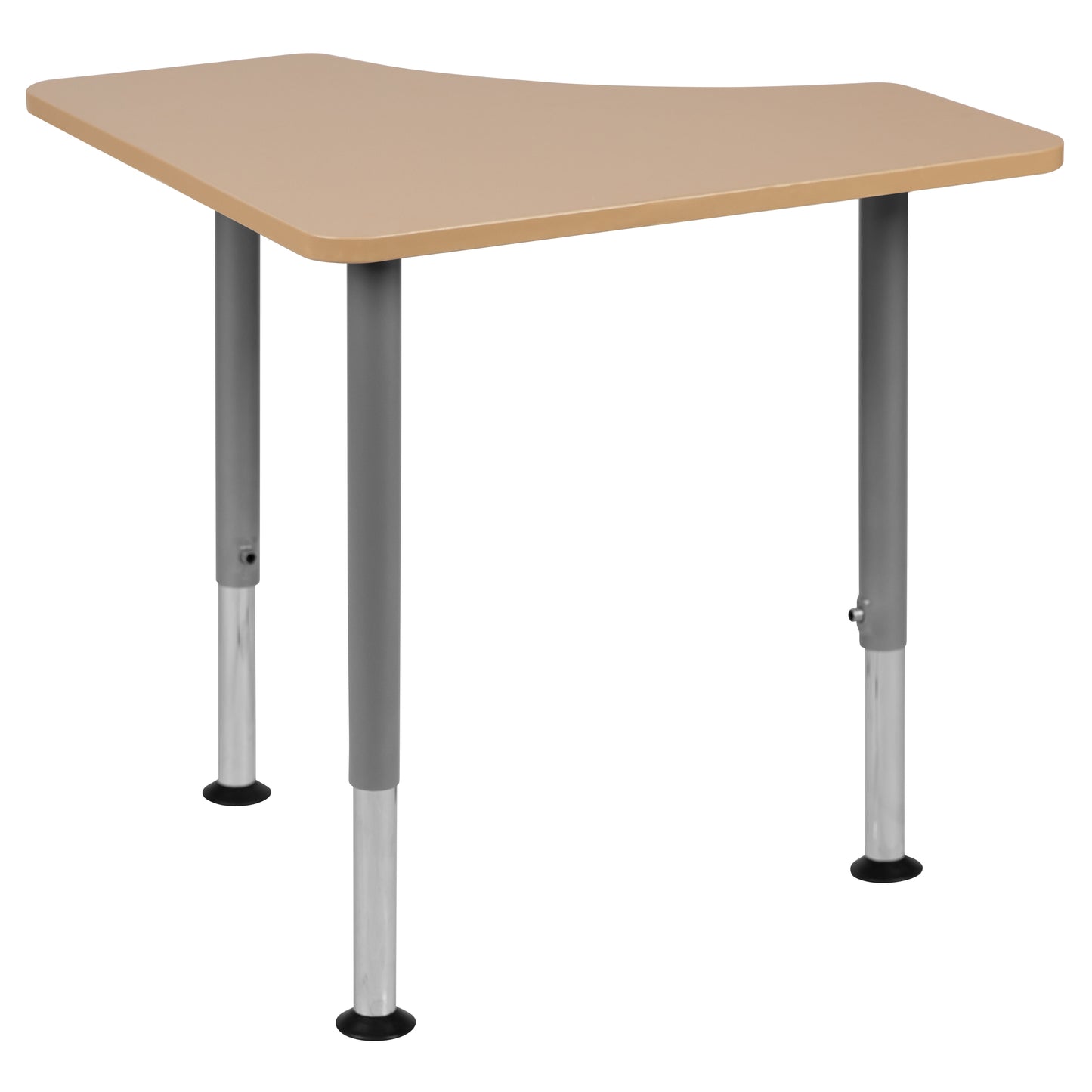 Billie Triangular Natural Collaborative Student Desk (Adjustable from 22.3" to 34") - Home and Classroom Natural