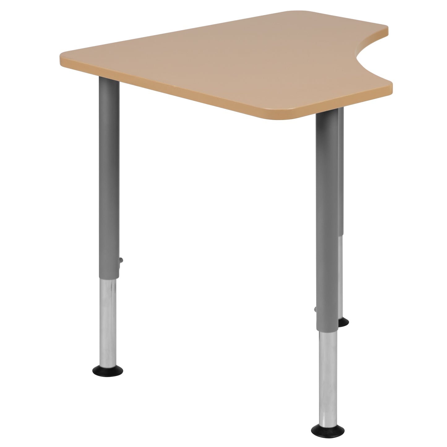 Billie Triangular Natural Collaborative Student Desk (Adjustable from 22.3" to 34") - Home and Classroom Natural