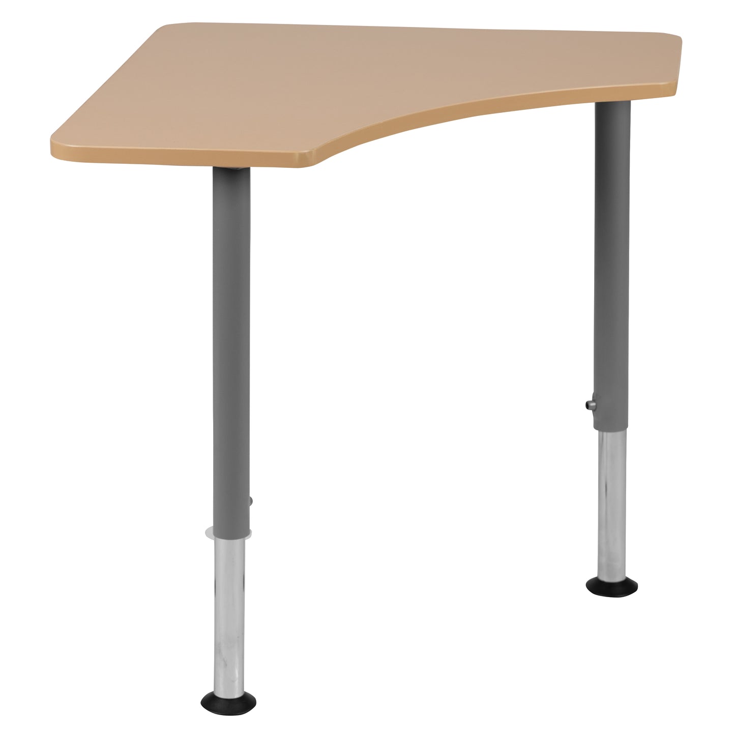 Billie Triangular Natural Collaborative Student Desk (Adjustable from 22.3" to 34") - Home and Classroom Natural