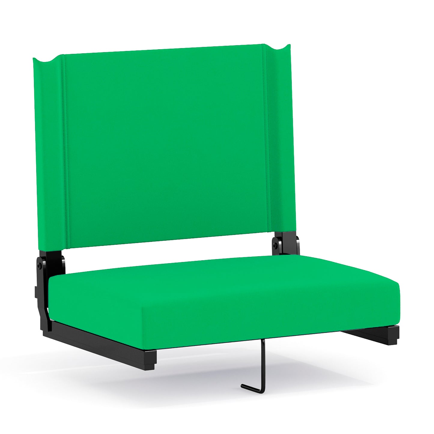 Grandstand Comfort 500 lb Capacity Padded Stadium Chairs, Folding Seats with Handles, Lightweight & Durable, Bright Green Bright Green