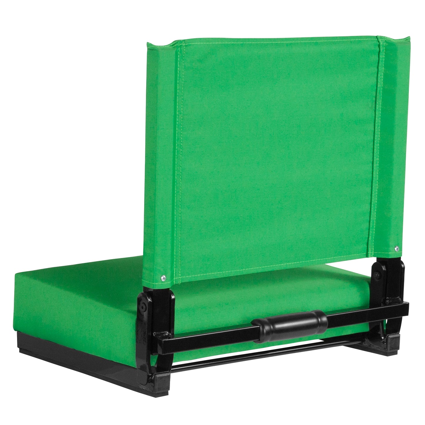 Grandstand Comfort 500 lb Capacity Padded Stadium Chairs, Folding Seats with Handles, Lightweight & Durable, Bright Green Bright Green