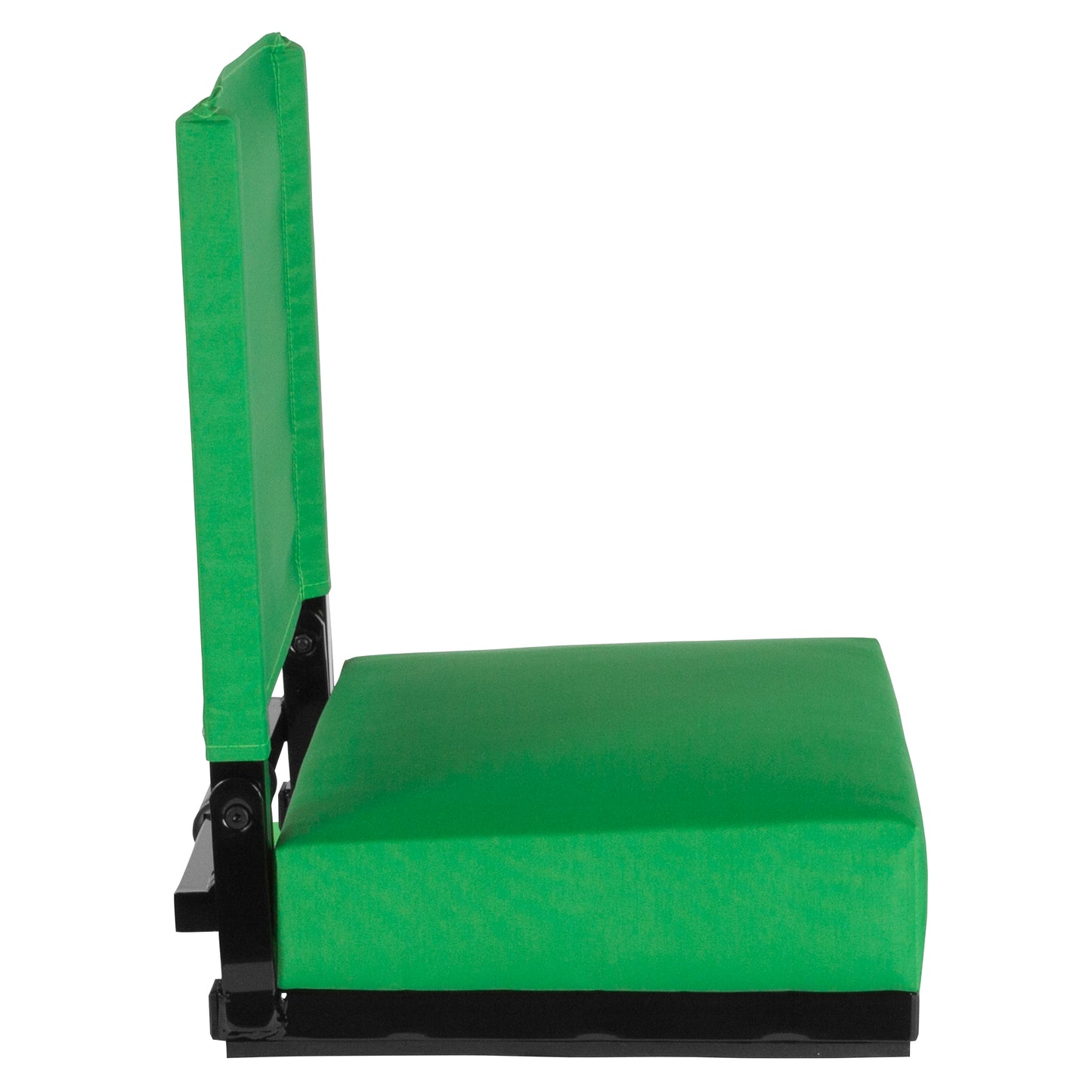 Grandstand Comfort 500 lb Capacity Padded Stadium Chairs, Folding Seats with Handles, Lightweight & Durable, Bright Green Bright Green