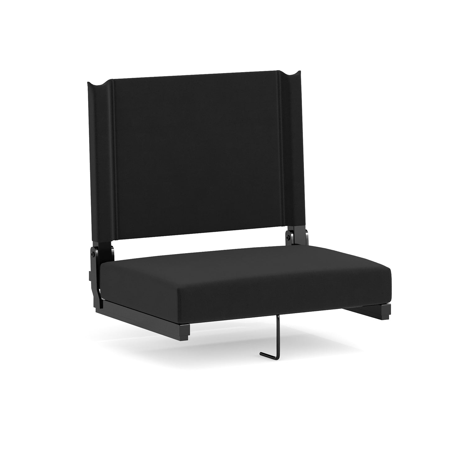 Grandstand Comfort 500 lb Capacity Padded Stadium Chairs, Folding Seats with Handles, Lightweight & Durable, Black Black