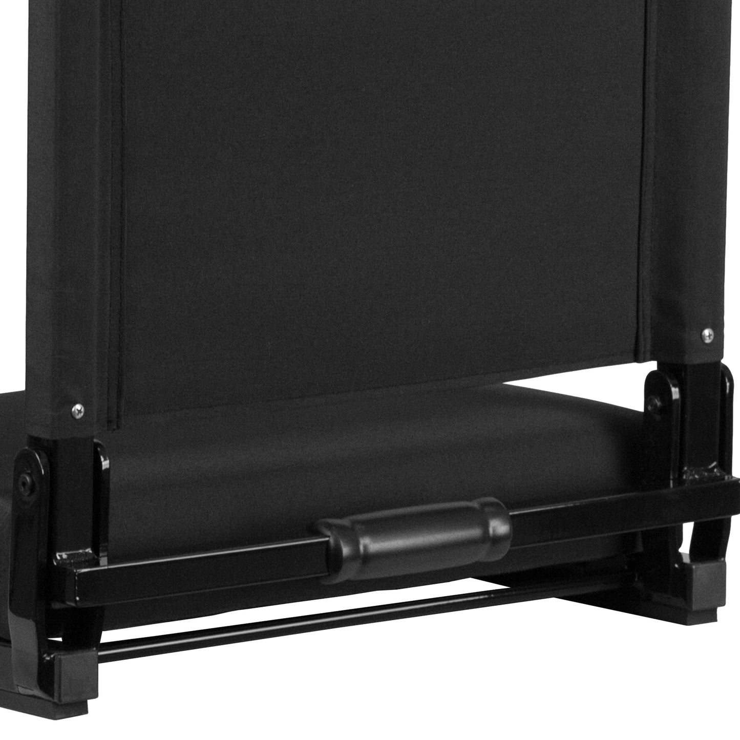Grandstand Comfort 500 lb Capacity Padded Stadium Chairs, Folding Seats with Handles, Lightweight & Durable, Black Black