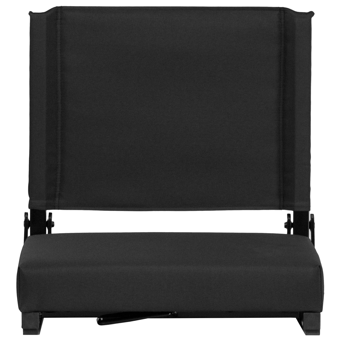 Grandstand Comfort 500 lb Capacity Padded Stadium Chairs, Folding Seats with Handles, Lightweight & Durable, Black Black