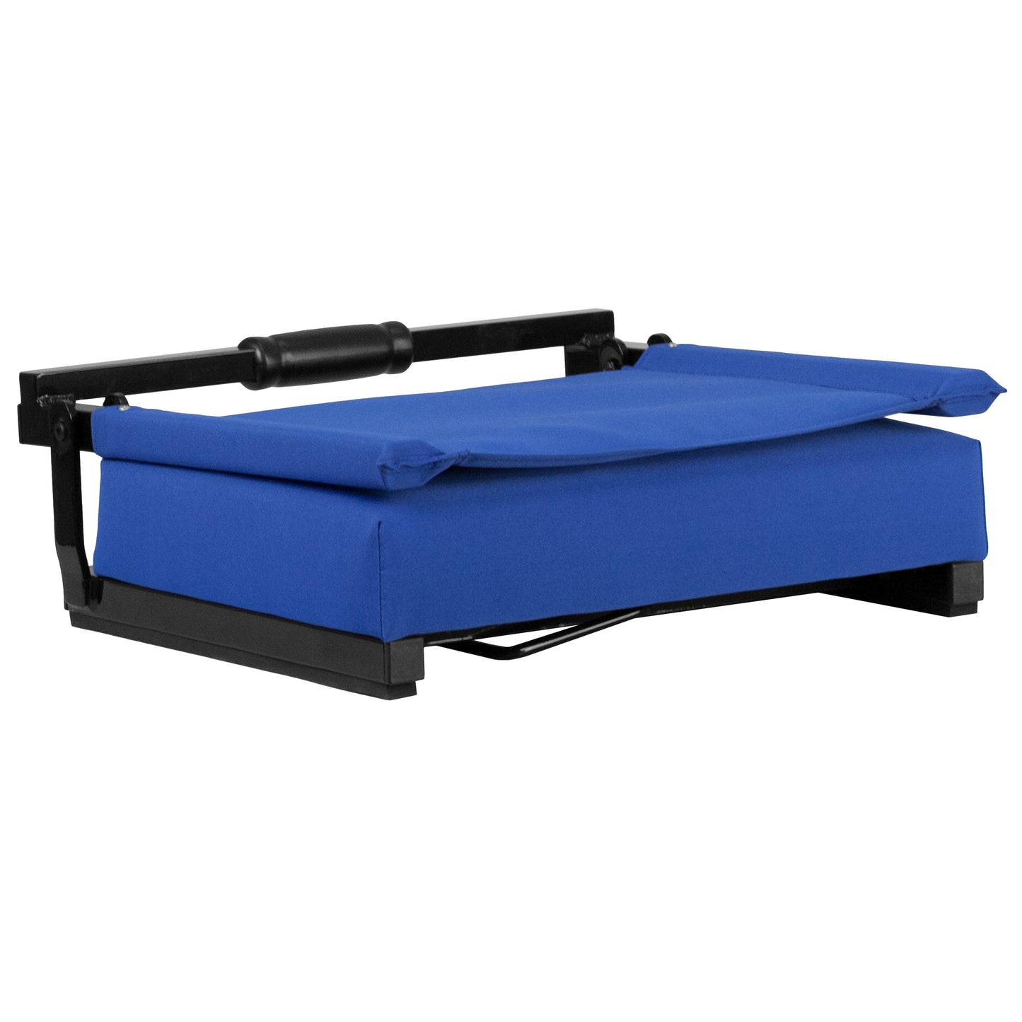 Grandstand Comfort 500 lb Capacity Padded Stadium Chairs, Folding Seats with Handles, Lightweight & Durable, Blue Blue