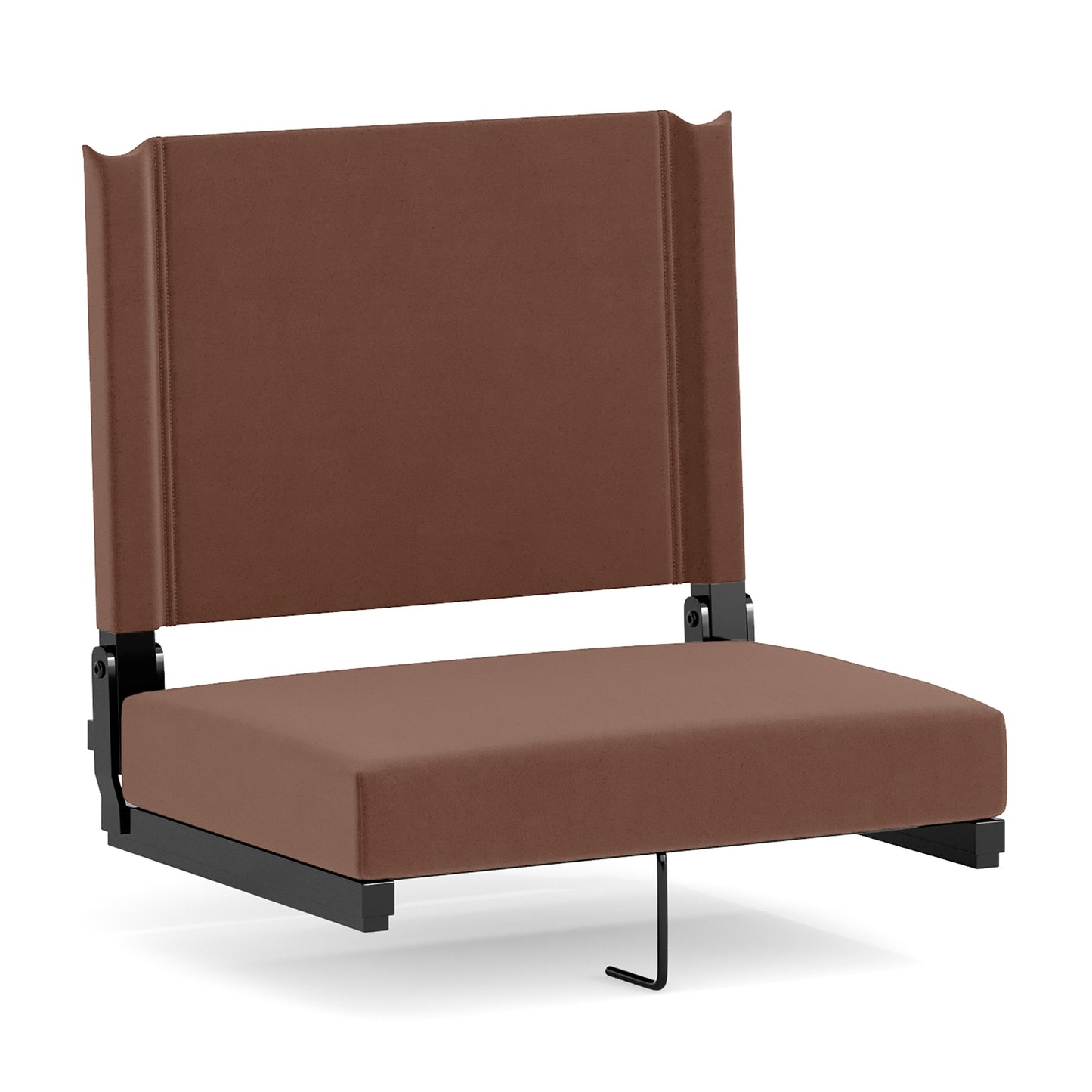 Grandstand Comfort 500 lb Capacity Padded Stadium Chairs, Folding Seats with Handles, Lightweight & Durable, Dark Brown Brown