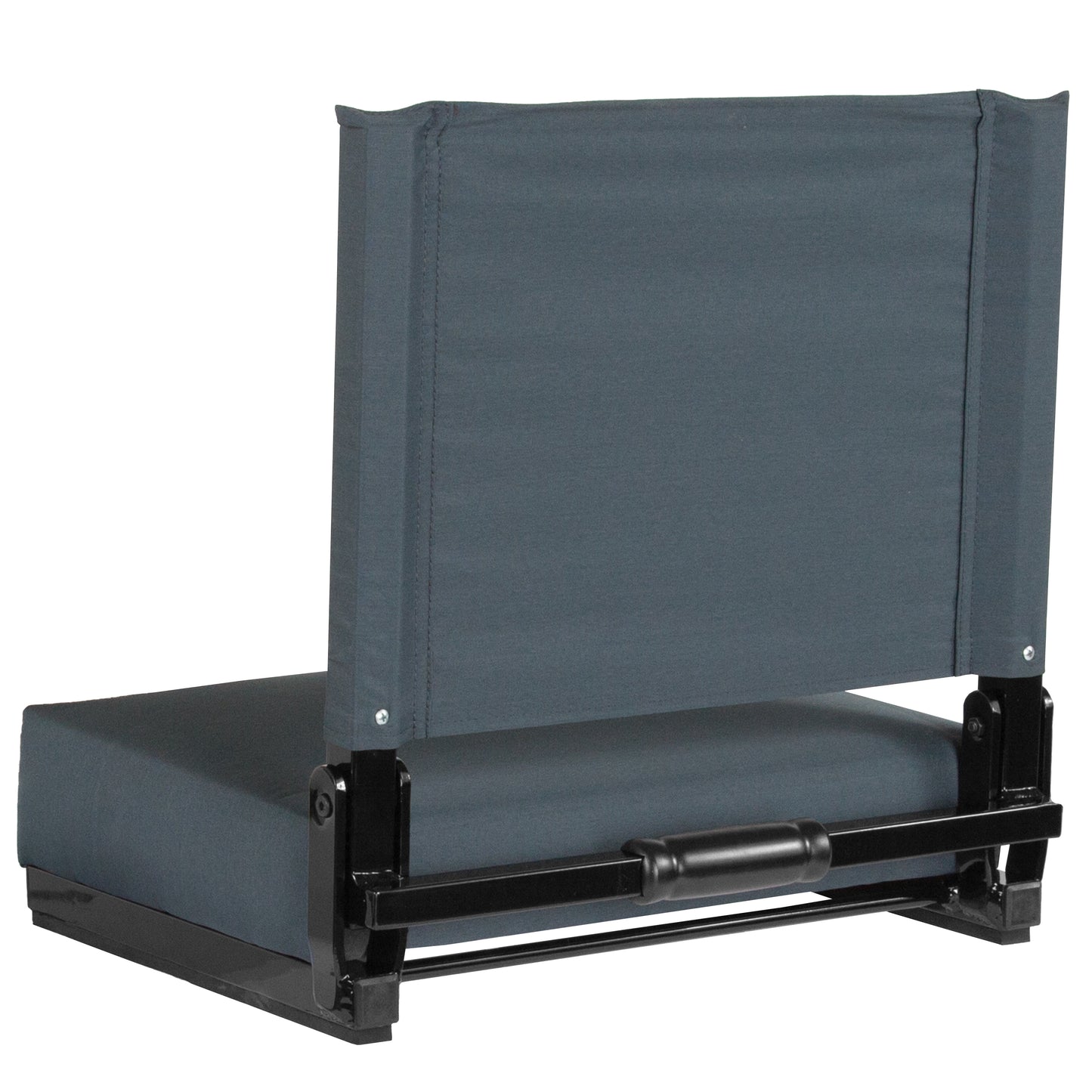 Grandstand Comfort 500 lb Capacity Padded Stadium Chair, Folding Seat with Handle, Lightweight & Durable, Dark Blue Dark Blue