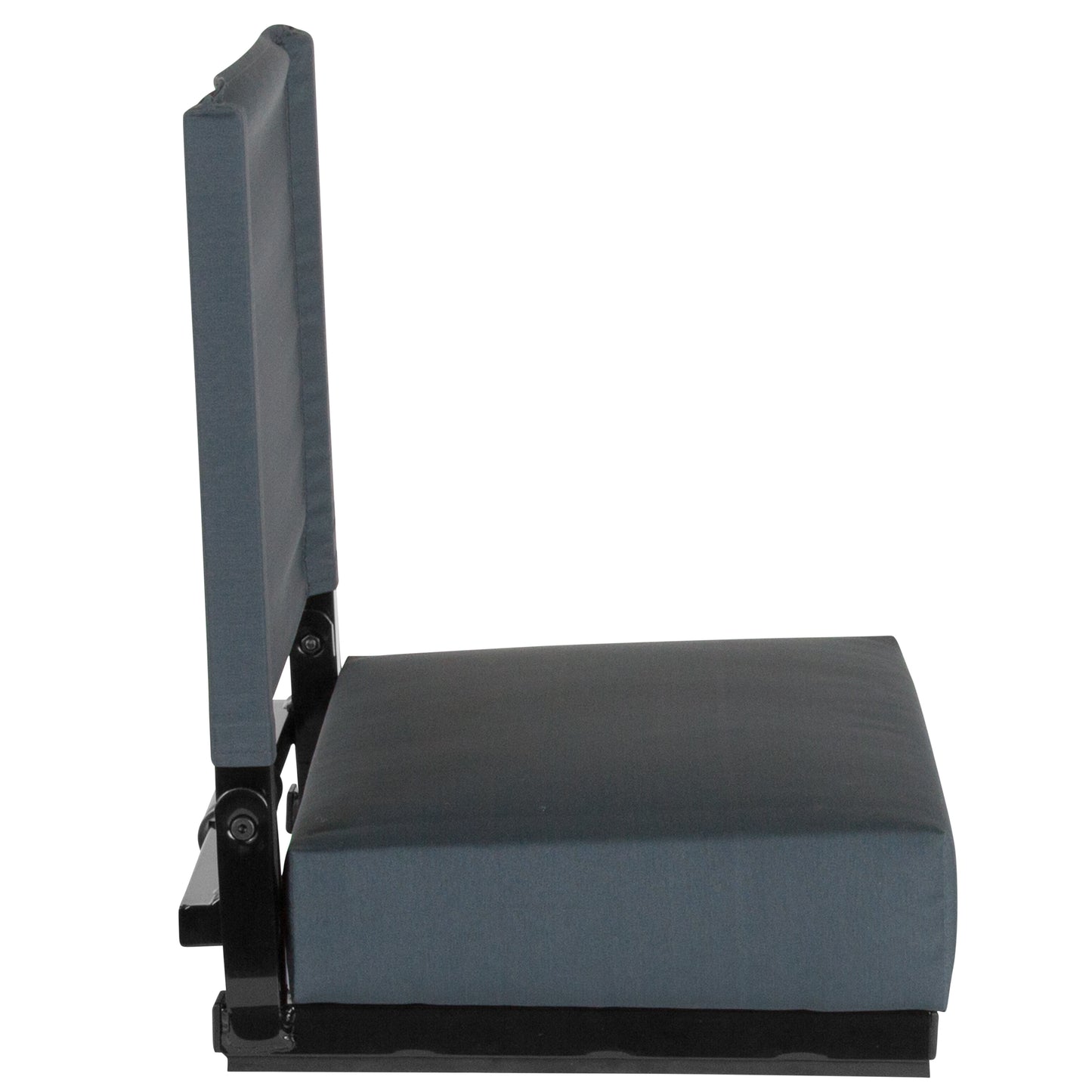 Grandstand Comfort 500 lb Capacity Padded Stadium Chair, Folding Seat with Handle, Lightweight & Durable, Dark Blue Dark Blue