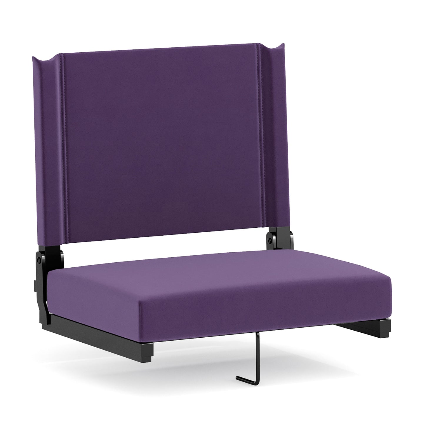Grandstand Comfort 500 lb Capacity Padded Stadium Chairs, Folding Seats with Handles, Lightweight & Durable, Dark Purple Dark Purple