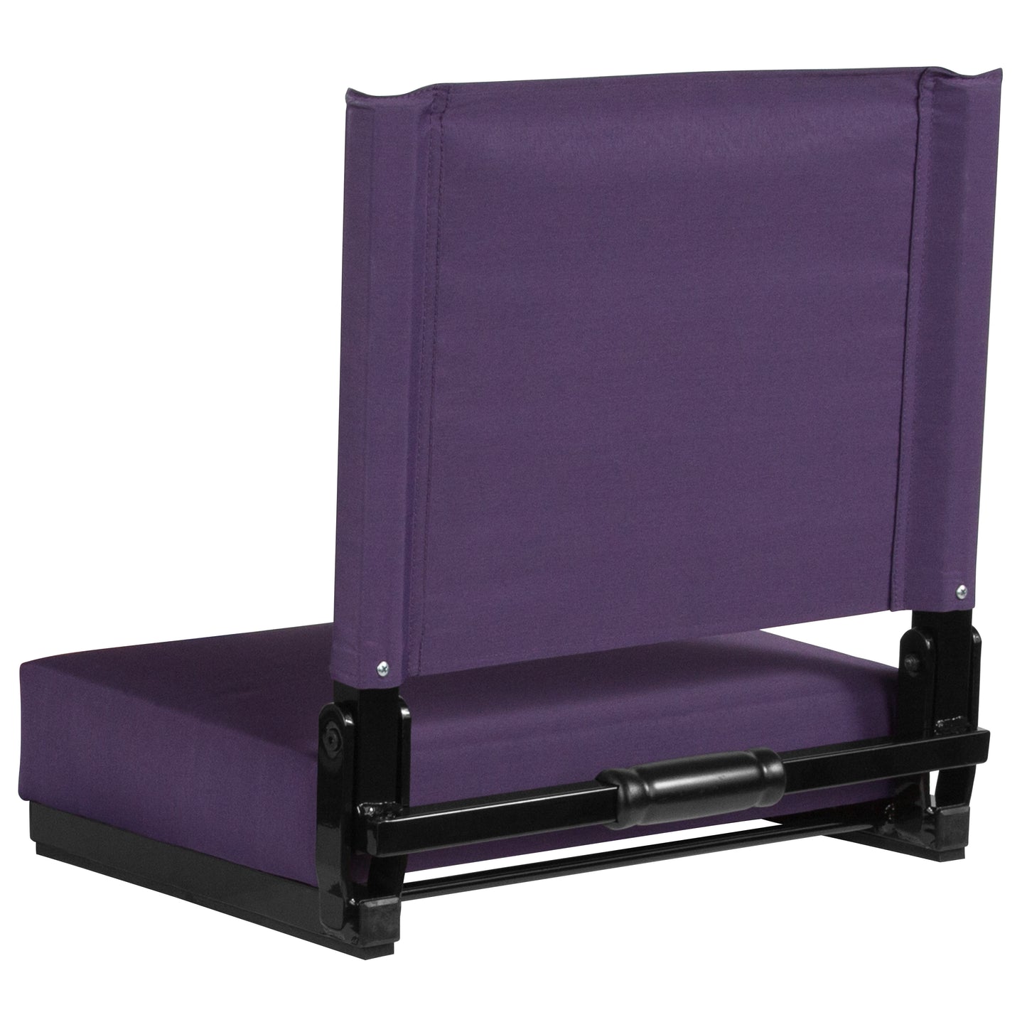 Grandstand Comfort 500 lb Capacity Padded Stadium Chairs, Folding Seats with Handles, Lightweight & Durable, Dark Purple Dark Purple