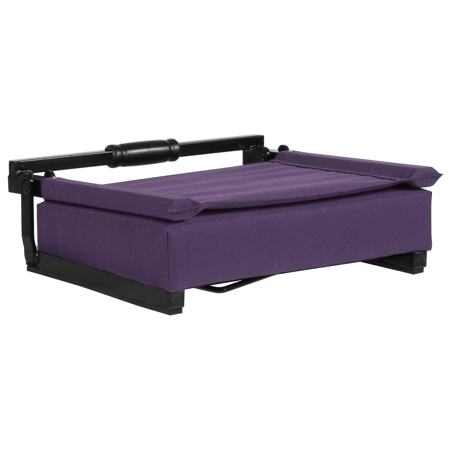 Grandstand Comfort 500 lb Capacity Padded Stadium Chairs, Folding Seats with Handles, Lightweight & Durable, Dark Purple Dark Purple