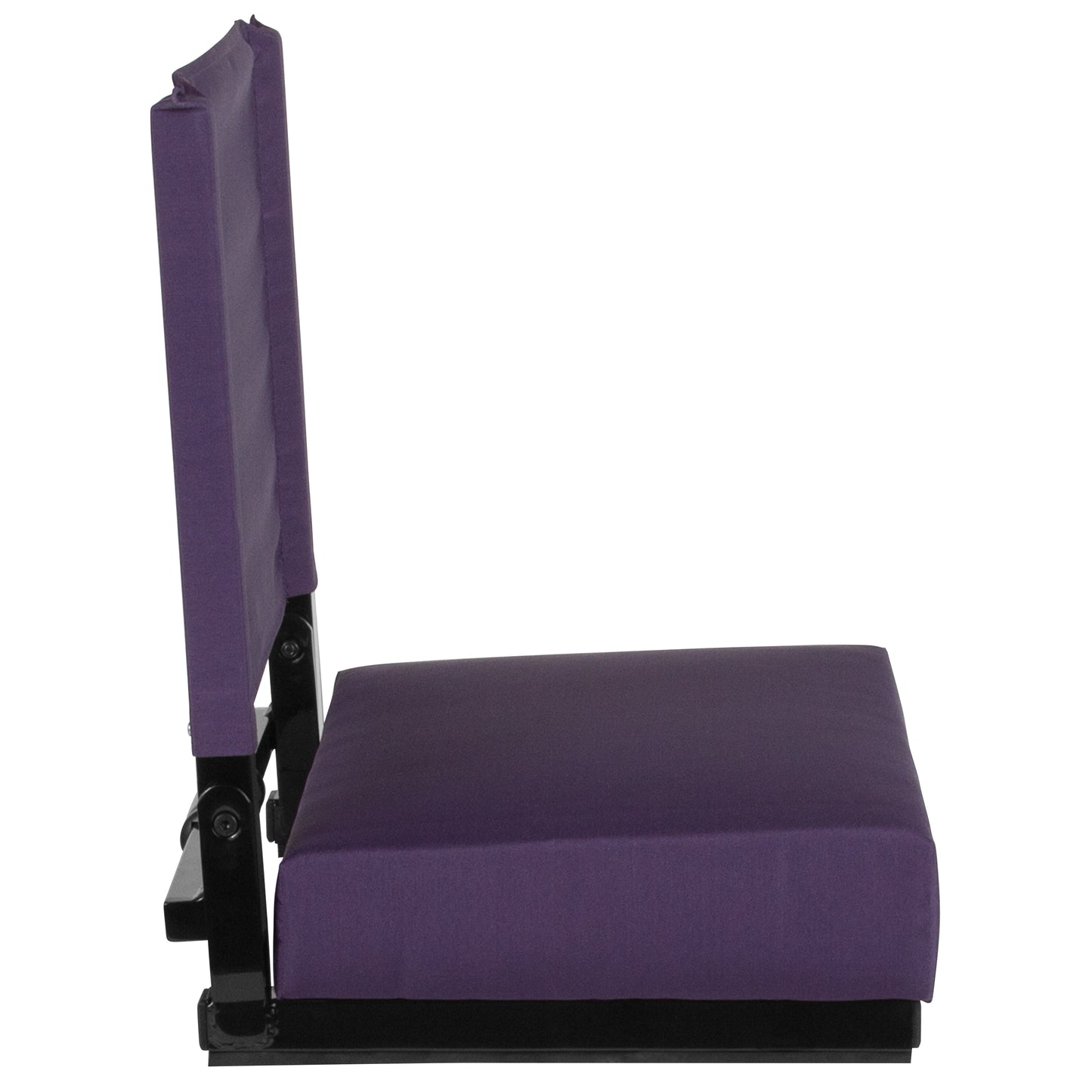 Grandstand Comfort 500 lb Capacity Padded Stadium Chairs, Folding Seats with Handles, Lightweight & Durable, Dark Purple Dark Purple