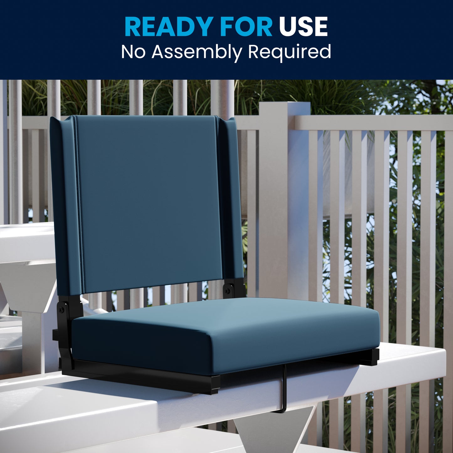 Grandstand Comfort 500 lb Capacity Padded Stadium Chairs, Folding Seats with Handles, Lightweight & Durable, Teal Teal