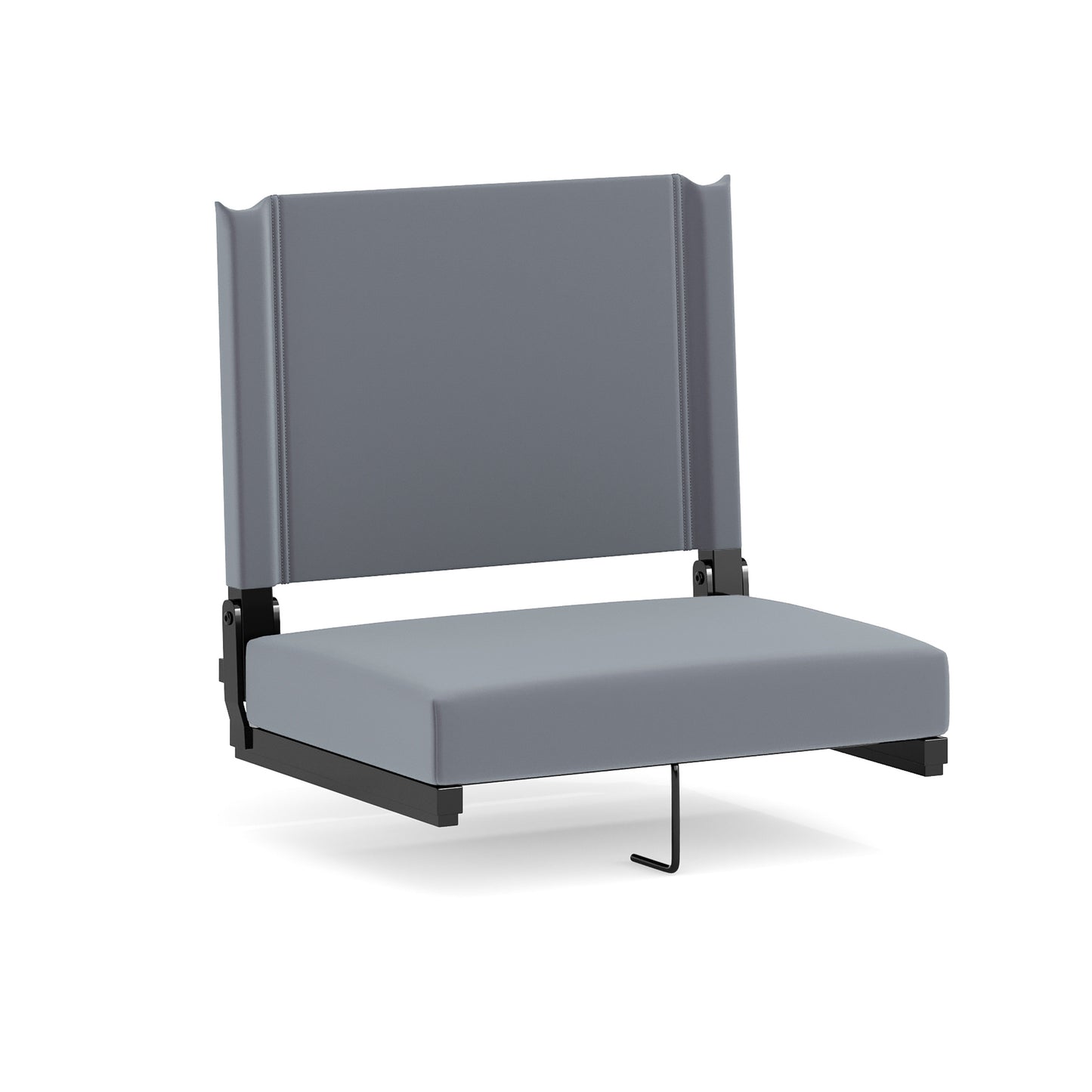 Grandstand Comfort 500 lb Capacity Padded Stadium Chairs, Folding Seats with Handles, Lightweight & Durable, Gray Gray