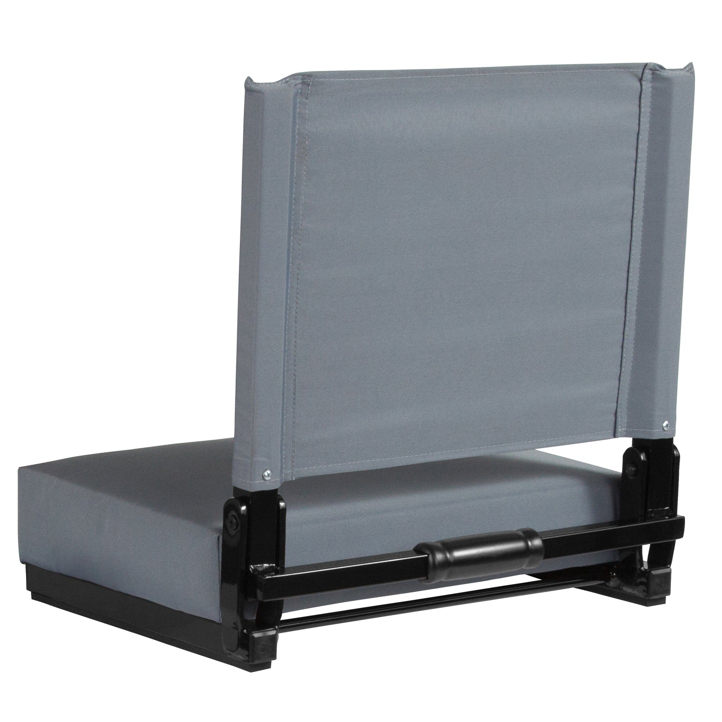 Grandstand Comfort 500 lb Capacity Padded Stadium Chairs, Folding Seats with Handles, Lightweight & Durable, Gray Gray