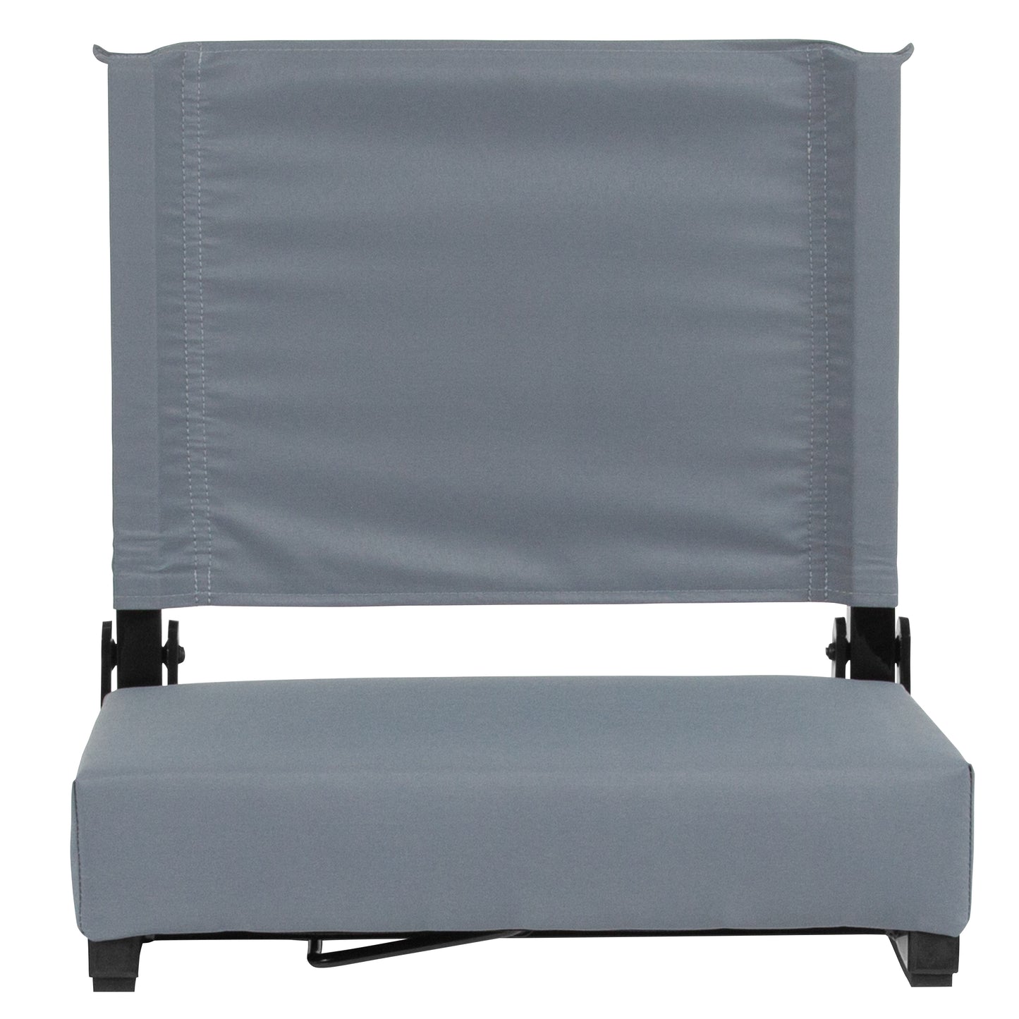 Grandstand Comfort 500 lb Capacity Padded Stadium Chairs, Folding Seats with Handles, Lightweight & Durable, Gray Gray