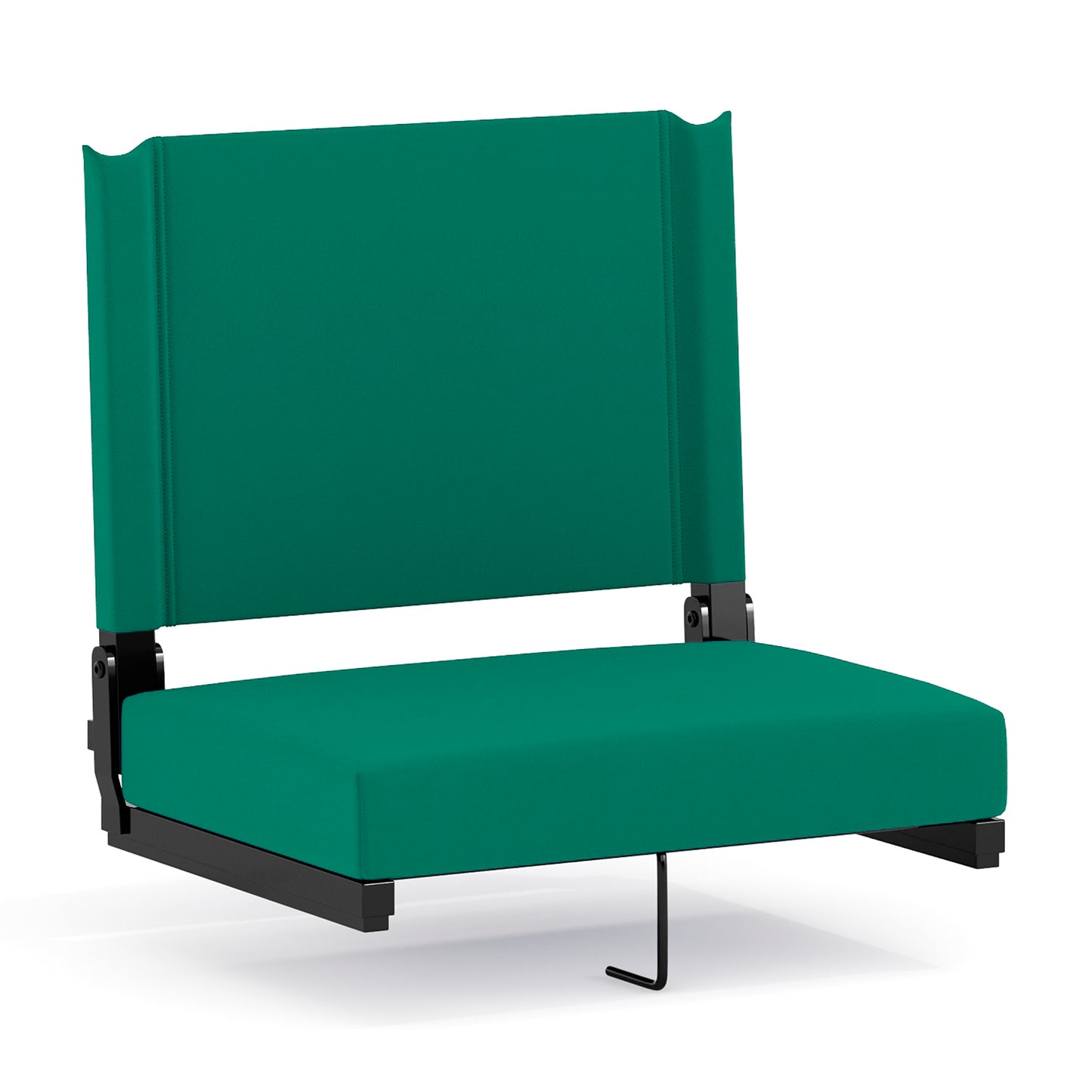 Grandstand Comfort 500 lb Capacity Padded Stadium Chairs, Folding Seats with Handles, Lightweight & Durable, Hunter Green Hunter Green