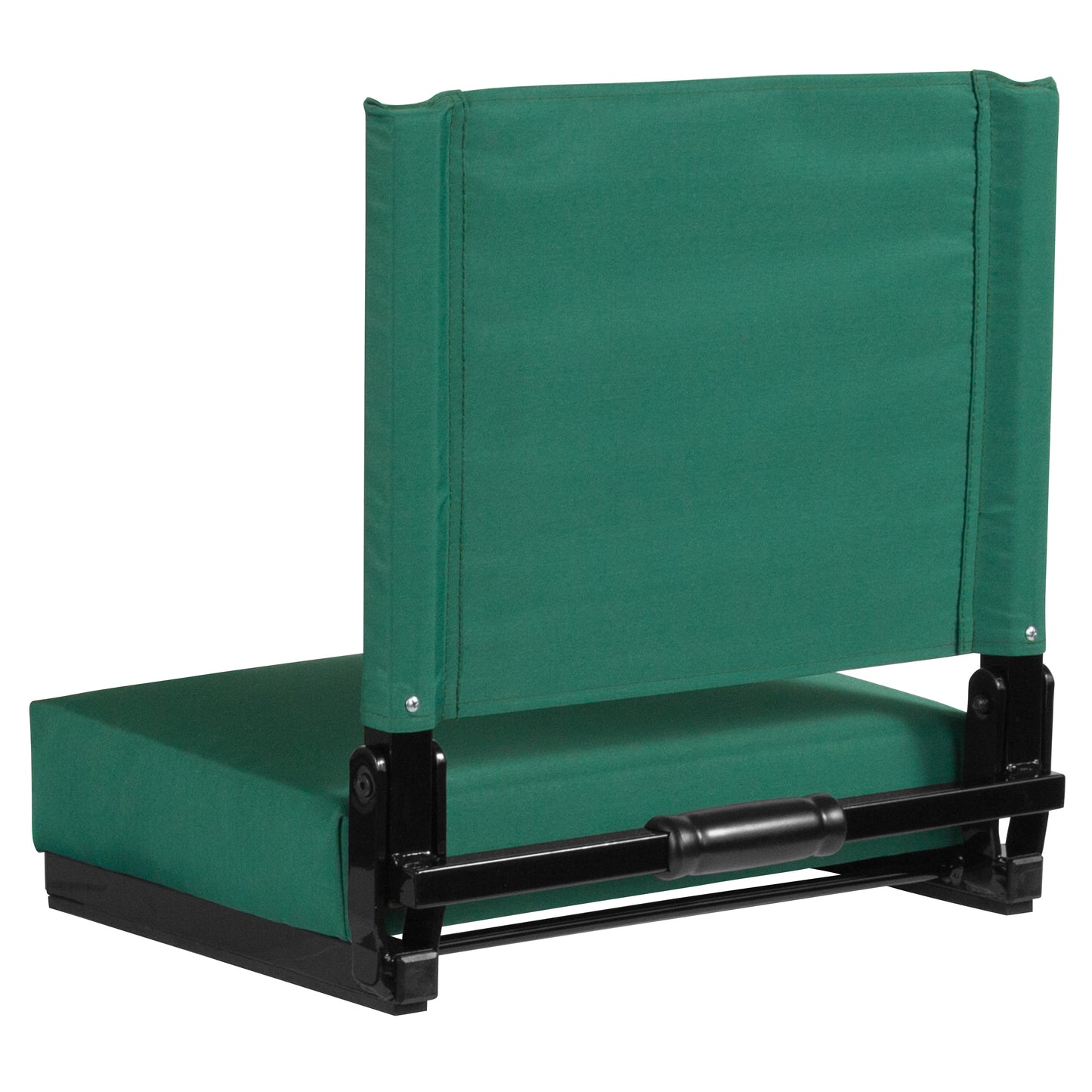 Grandstand Comfort 500 lb Capacity Padded Stadium Chairs, Folding Seats with Handles, Lightweight & Durable, Hunter Green Hunter Green