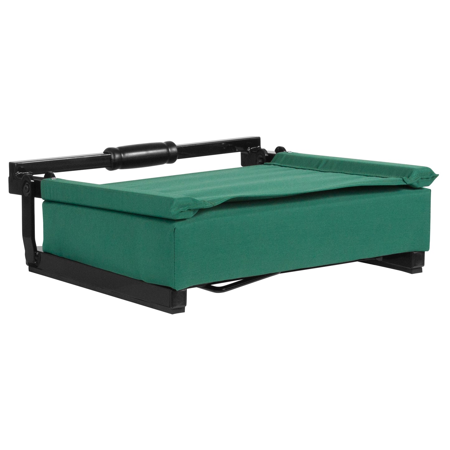 Grandstand Comfort 500 lb Capacity Padded Stadium Chairs, Folding Seats with Handles, Lightweight & Durable, Hunter Green Hunter Green