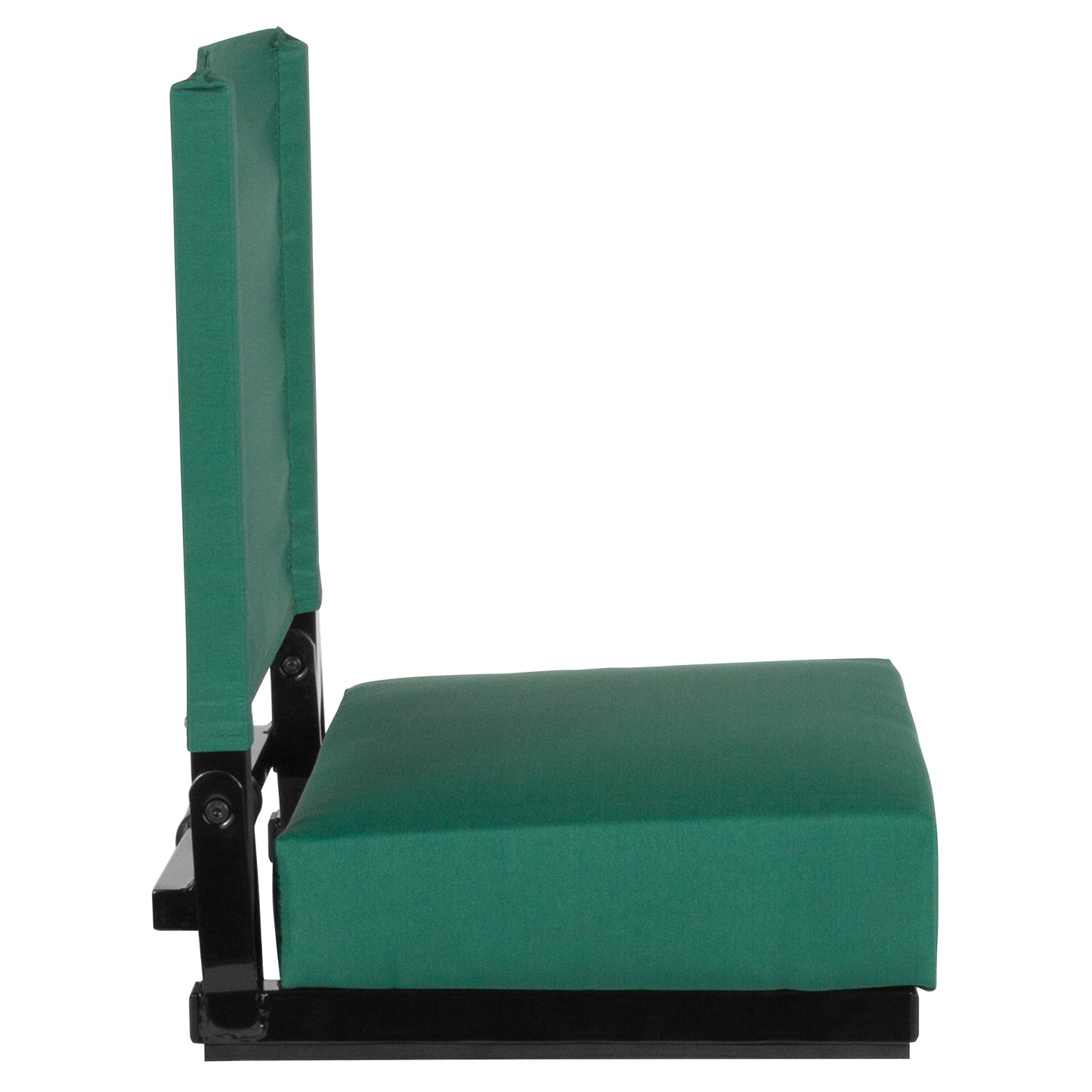 Grandstand Comfort 500 lb Capacity Padded Stadium Chairs, Folding Seats with Handles, Lightweight & Durable, Hunter Green Hunter Green