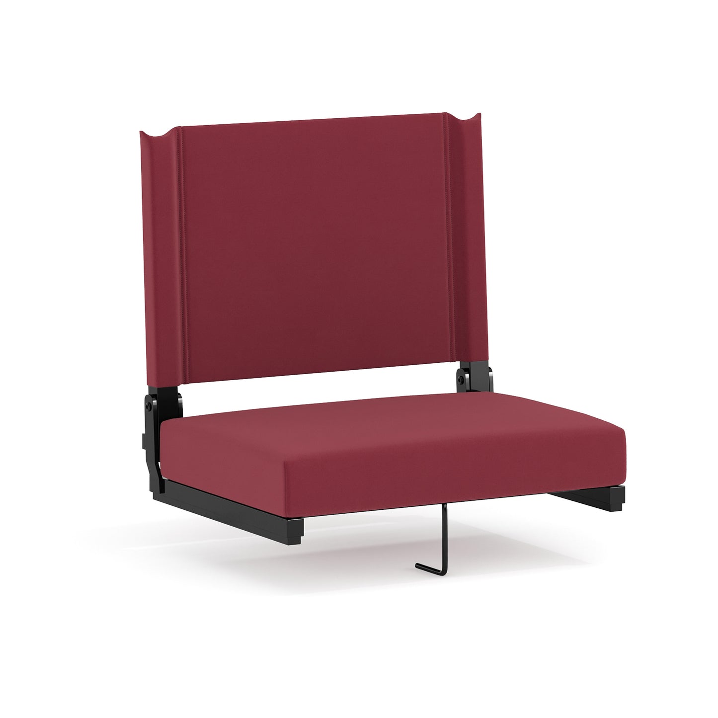 Grandstand Comfort 500 lb Capacity Padded Stadium Chairs, Folding Seats with Handles, Lightweight & Durable, Maroon Maroon