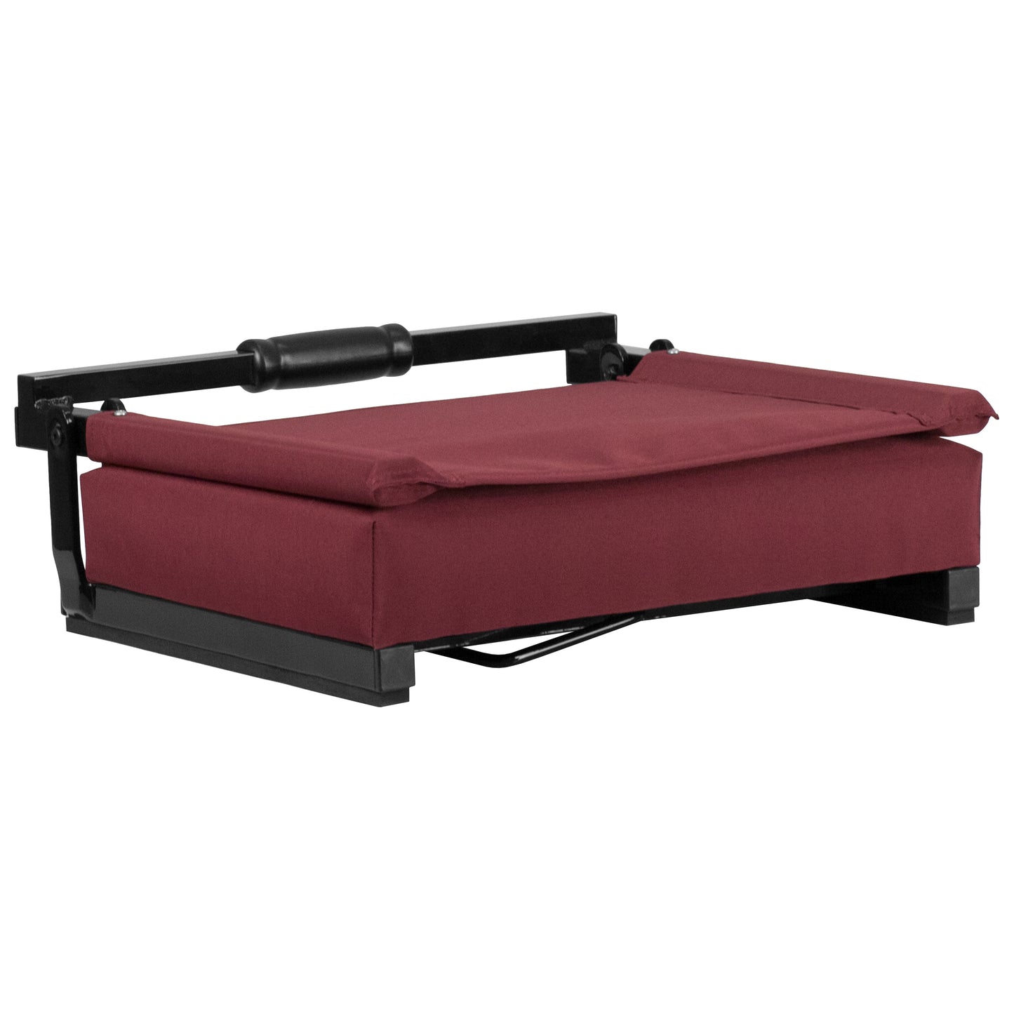 Grandstand Comfort 500 lb Capacity Padded Stadium Chairs, Folding Seats with Handles, Lightweight & Durable, Maroon Maroon