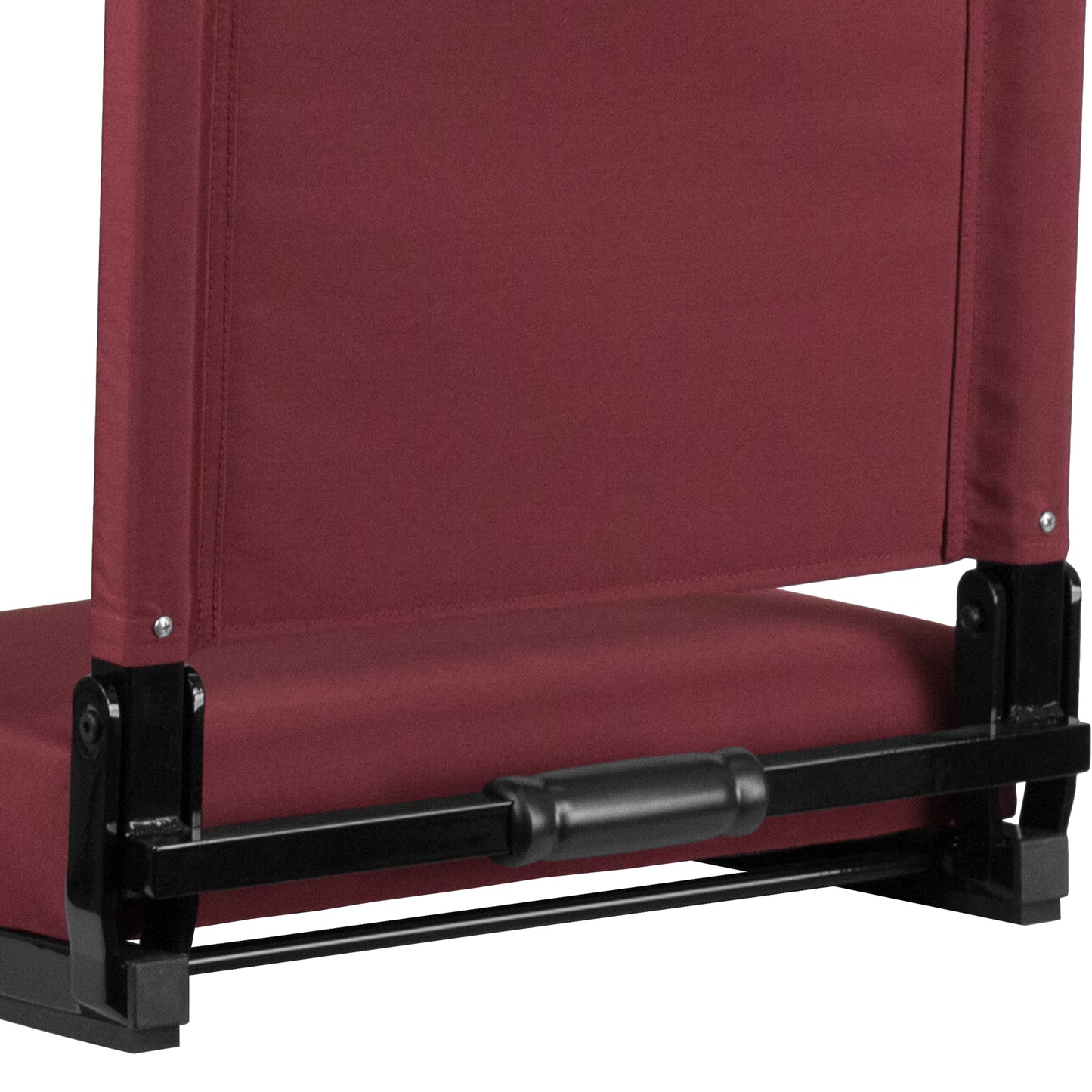 Grandstand Comfort 500 lb Capacity Padded Stadium Chairs, Folding Seats with Handles, Lightweight & Durable, Maroon Maroon