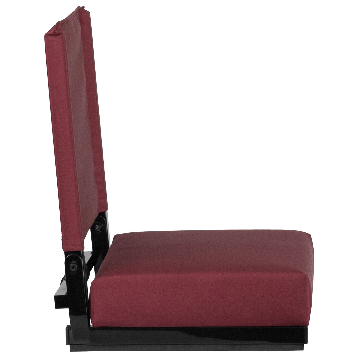 Grandstand Comfort 500 lb Capacity Padded Stadium Chairs, Folding Seats with Handles, Lightweight & Durable, Maroon Maroon