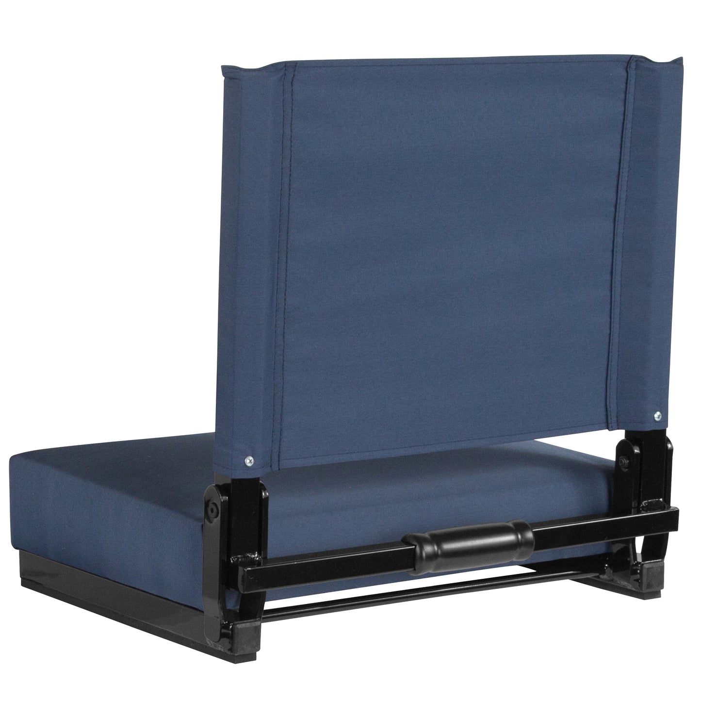 Grandstand Comfort Stadium Seat with Handle, 500 lb Rated, Padded Cushions, Foldable & Lightweight for Bleachers & Outdoor Events, Navy Blue Navy Blue