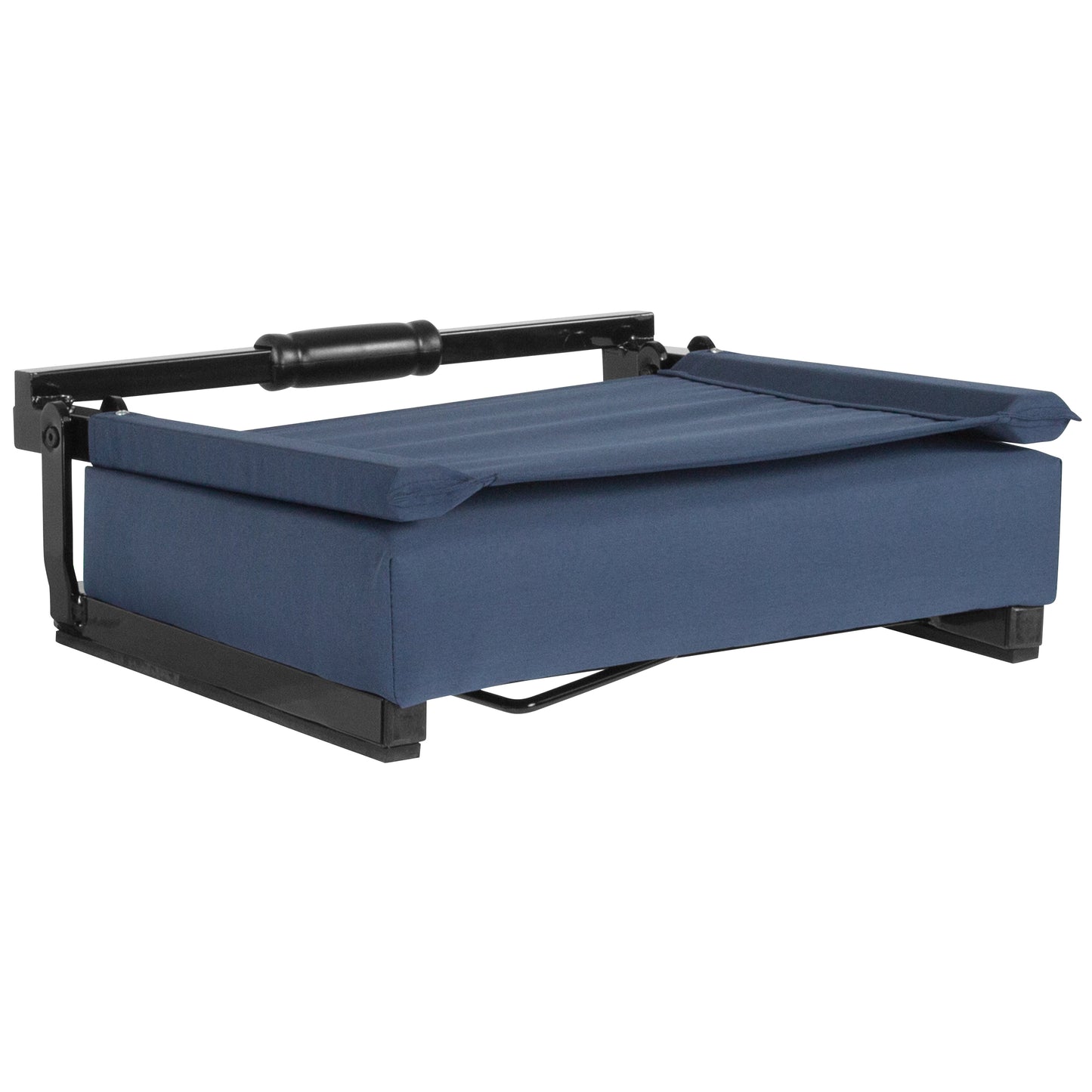 Grandstand Comfort Stadium Seat with Handle, 500 lb Rated, Padded Cushions, Foldable & Lightweight for Bleachers & Outdoor Events, Navy Blue Navy Blue