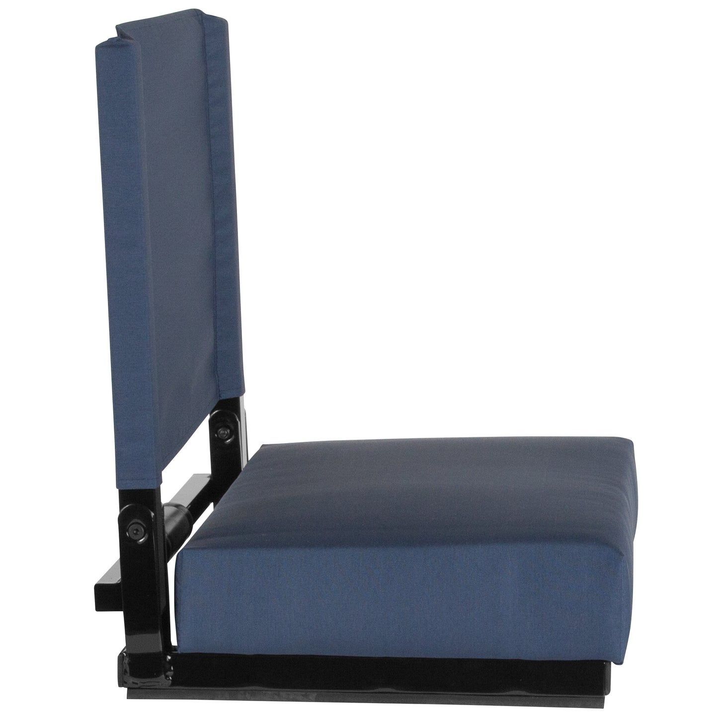 Grandstand Comfort Stadium Seat with Handle, 500 lb Rated, Padded Cushions, Foldable & Lightweight for Bleachers & Outdoor Events, Navy Blue Navy Blue