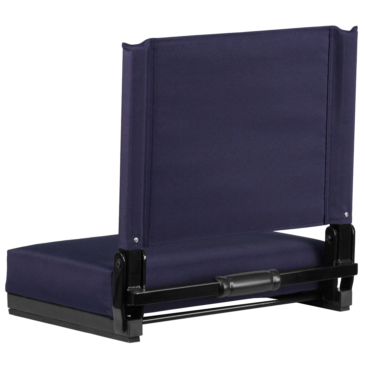 Grandstand Comfort 500 lb Capacity Padded Stadium Chairs, Folding Seats with Handles, Lightweight & Durable, Navy Navy